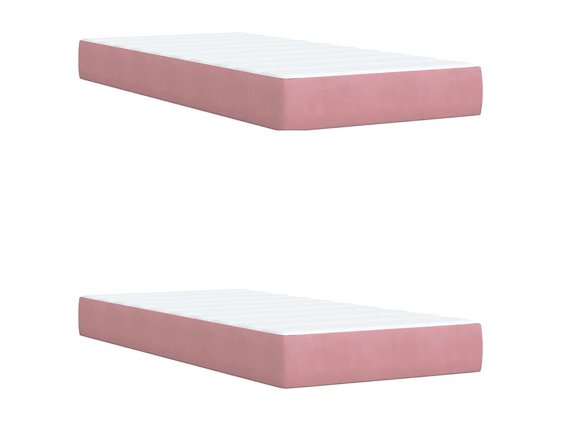 Cama box spring con colchón terciopelo rosa 200x200 cm