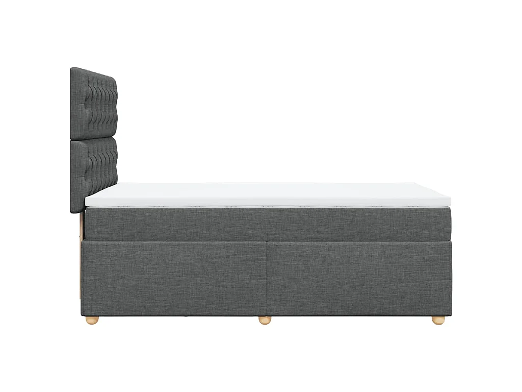 Cama box spring con colchón tela gris oscuro 90x190 cm