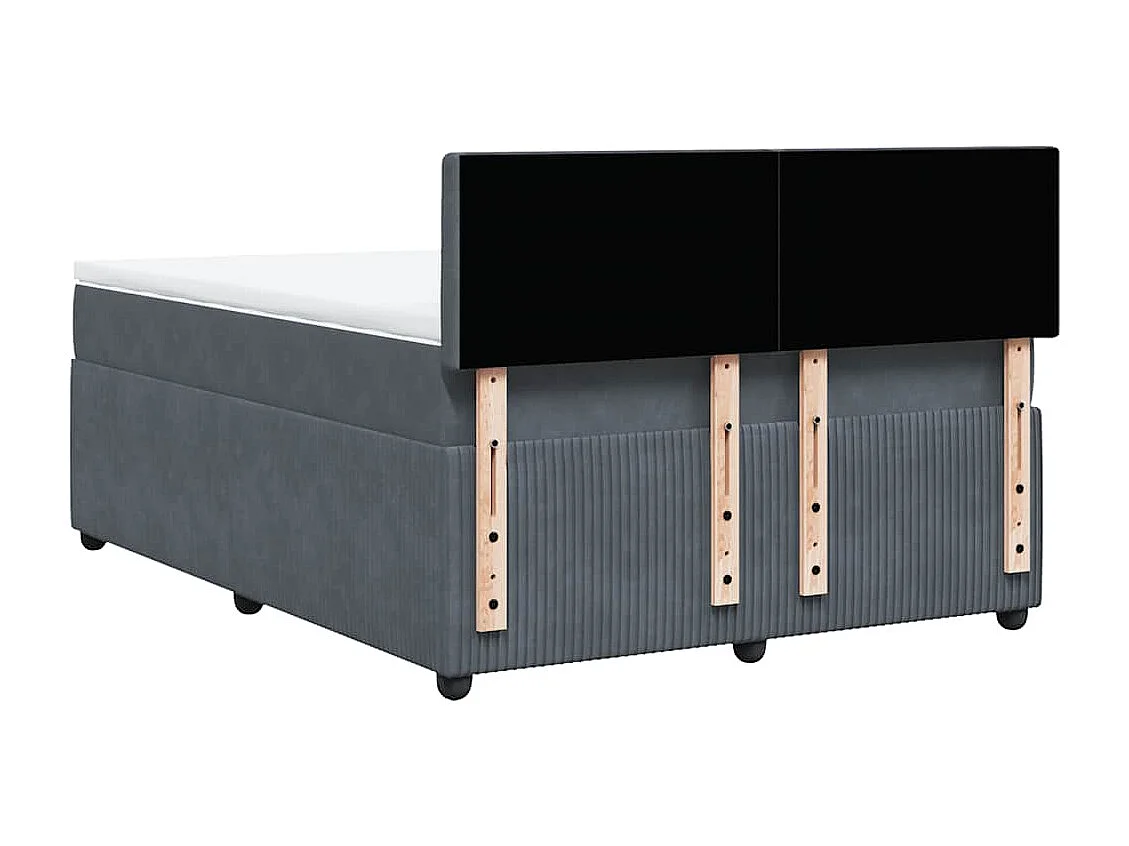 Boxspring met matras fluweel donkergrijs 160x200 cm
