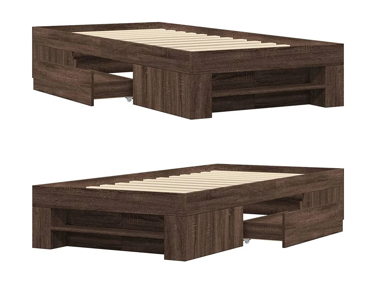 Cadre de lit sans matelas chêne marron 100x200 cm