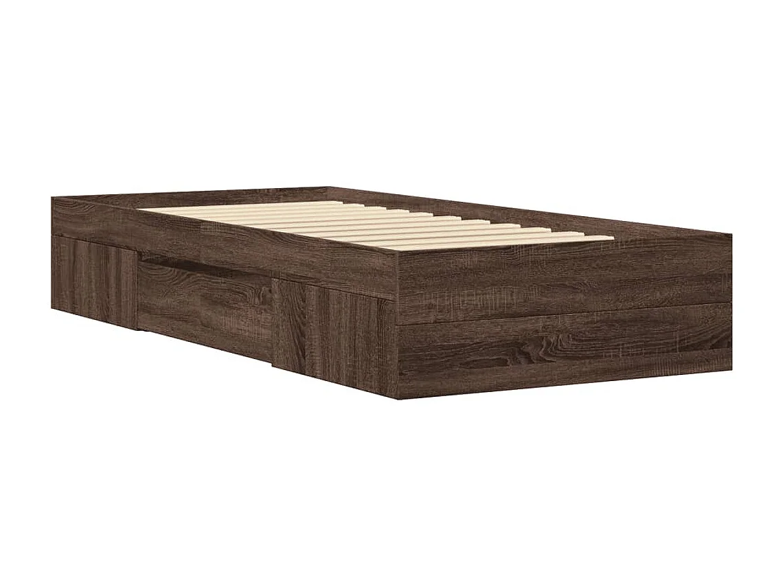 Cadre de lit sans matelas chêne marron 100x200 cm