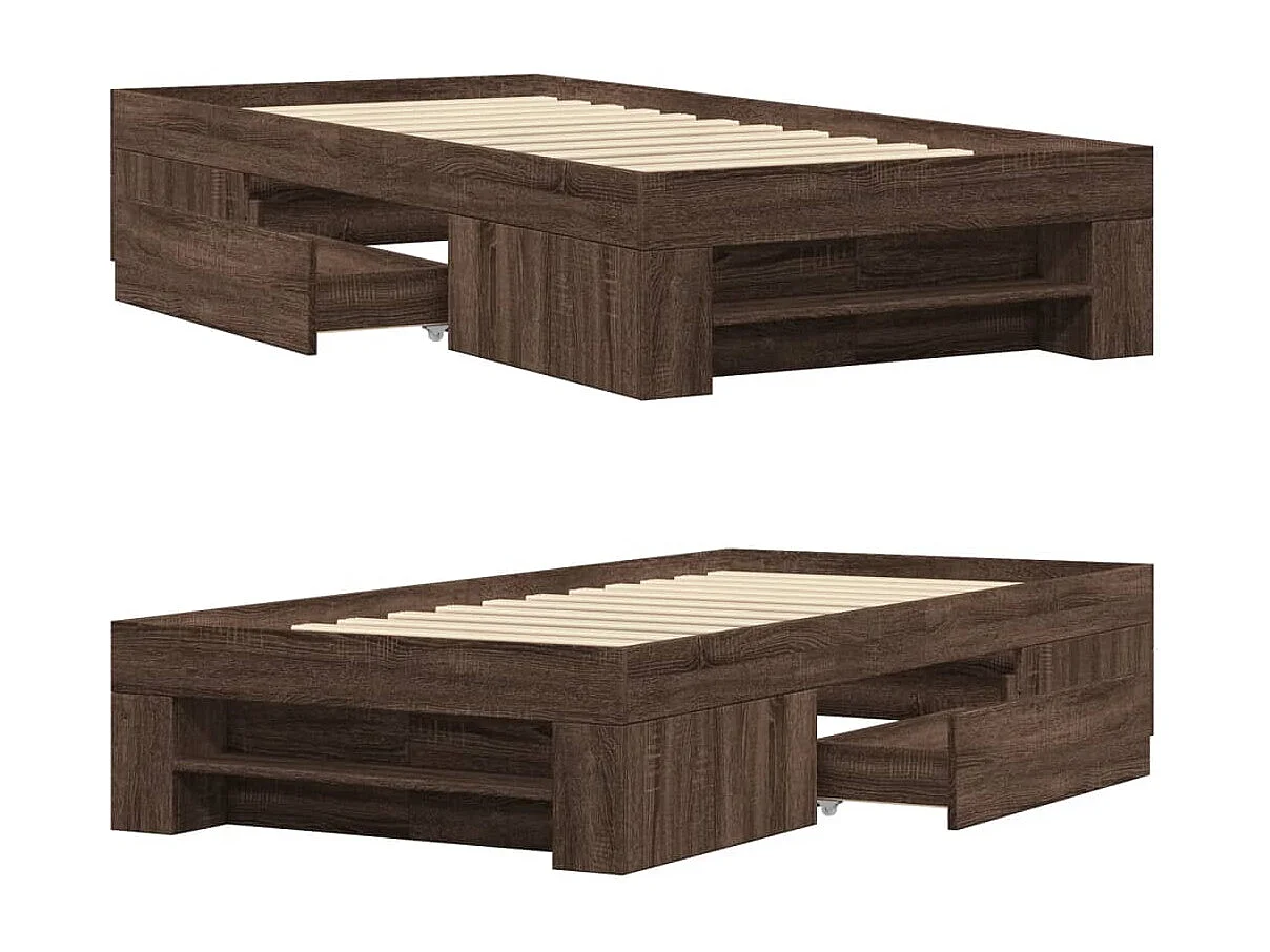 Cadre de lit sans matelas chêne marron 100x200 cm