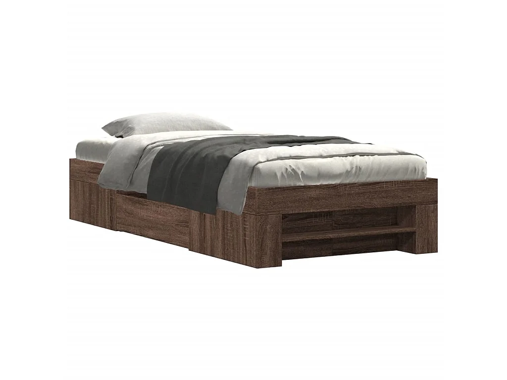 Cadre de lit sans matelas chêne marron 100x200 cm