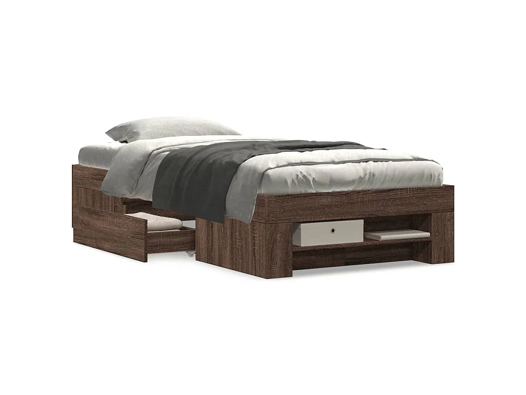 Cadre de lit sans matelas chêne marron 100x200 cm