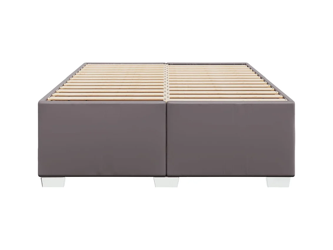 Bettgestell Grau 140x190 cm Kunstleder