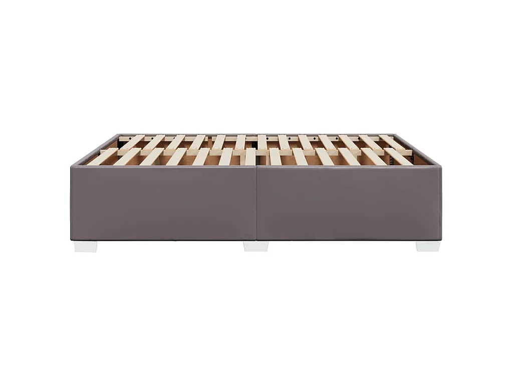 Estructura de cama sin colchón cuero sintético gris 140x190 cm