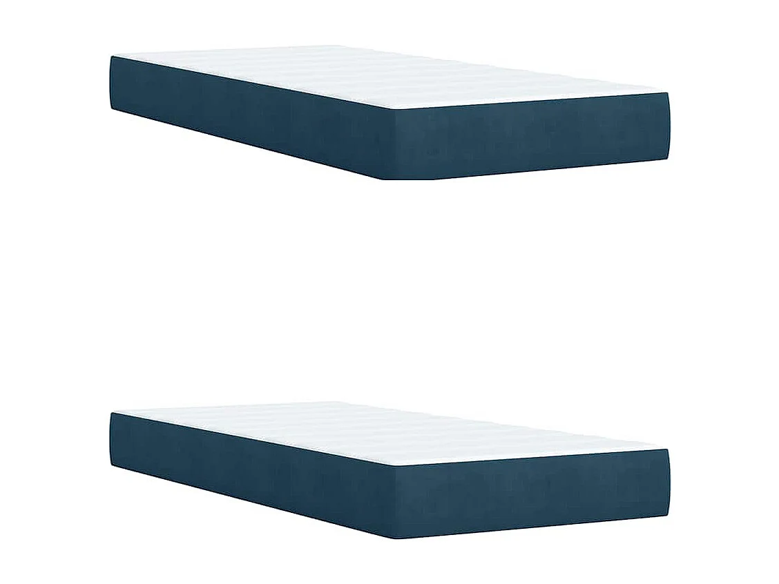 Cama box spring con colchón terciopelo azul 200x200 cm