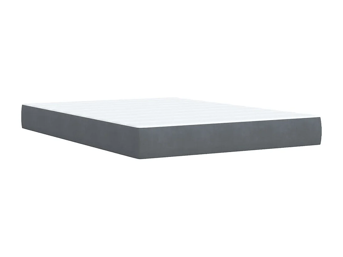 Giroletto a Molle con Materasso Grigio Scuro 140x190 cm Velluto
