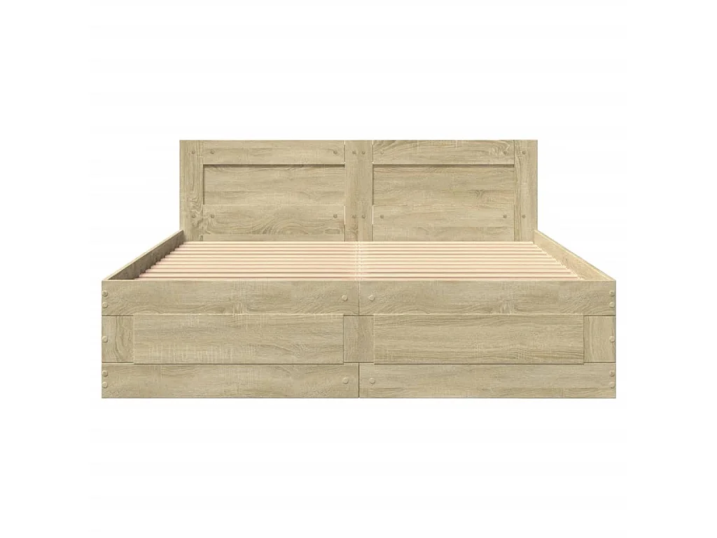 Bedframe met hoofdeinde bewerkt hout sonoma eiken 120x200 cm