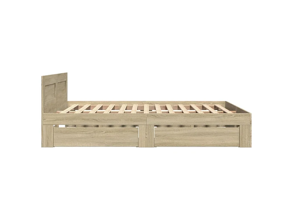 Bedframe met hoofdeinde bewerkt hout sonoma eiken 120x200 cm