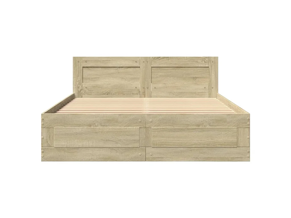 Bedframe met hoofdeinde bewerkt hout sonoma eiken 120x200 cm