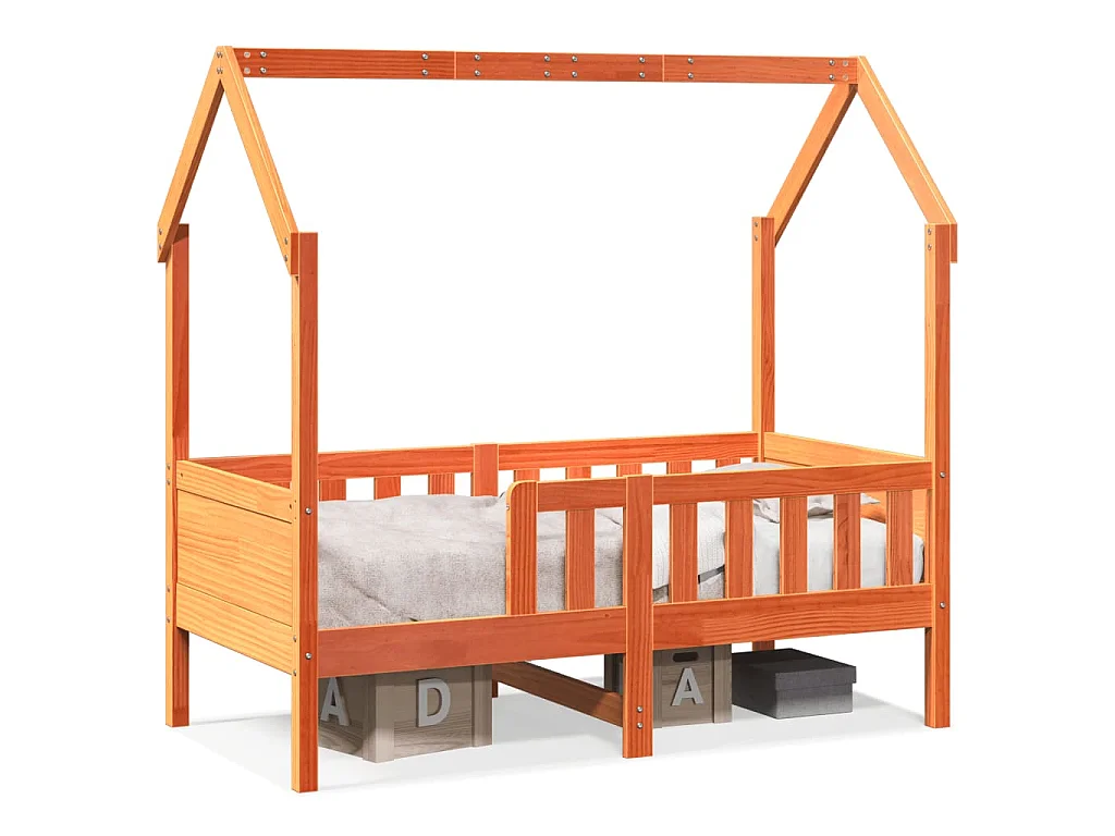 Cadre de lit d'enfants forme de maison sans matelas pin