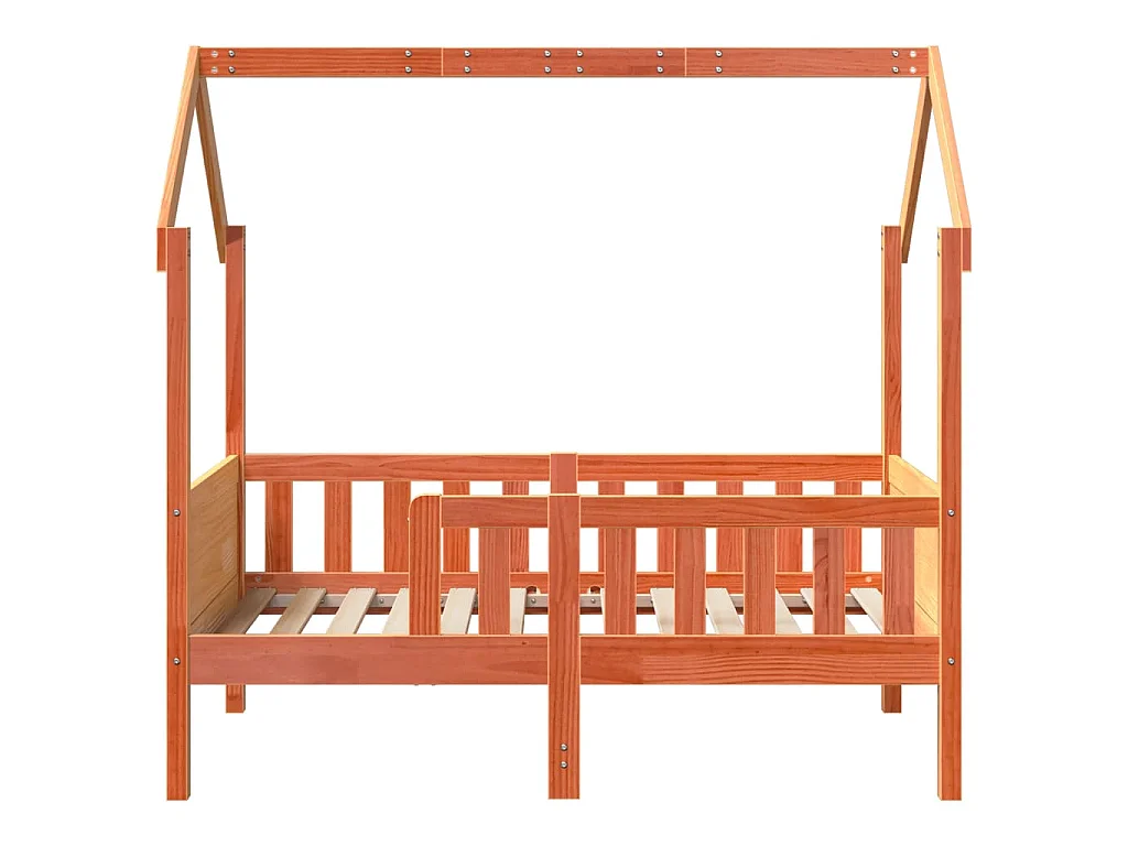 Giroletto Casetta Bambini Marrone Cera 80x160 cm Massello Pino