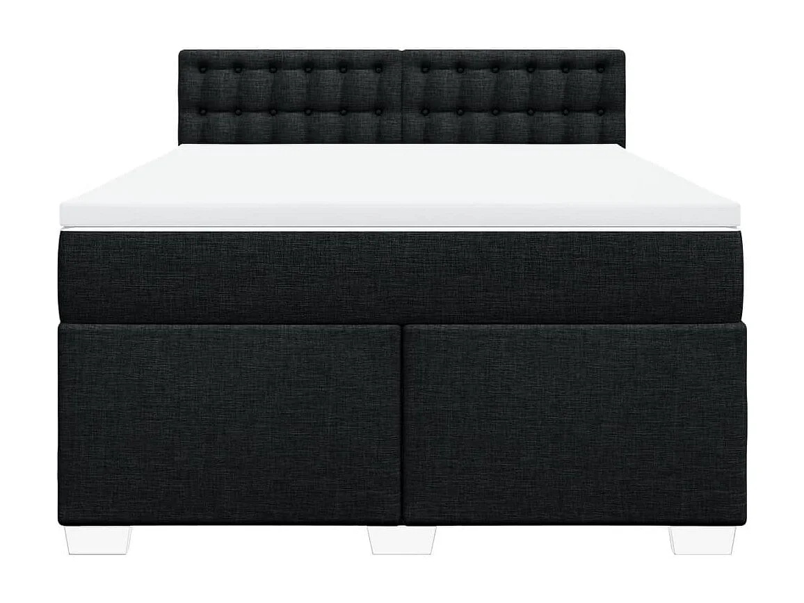 Boxspringbett mit Matratze Schwarz 140x200 cm Stoff