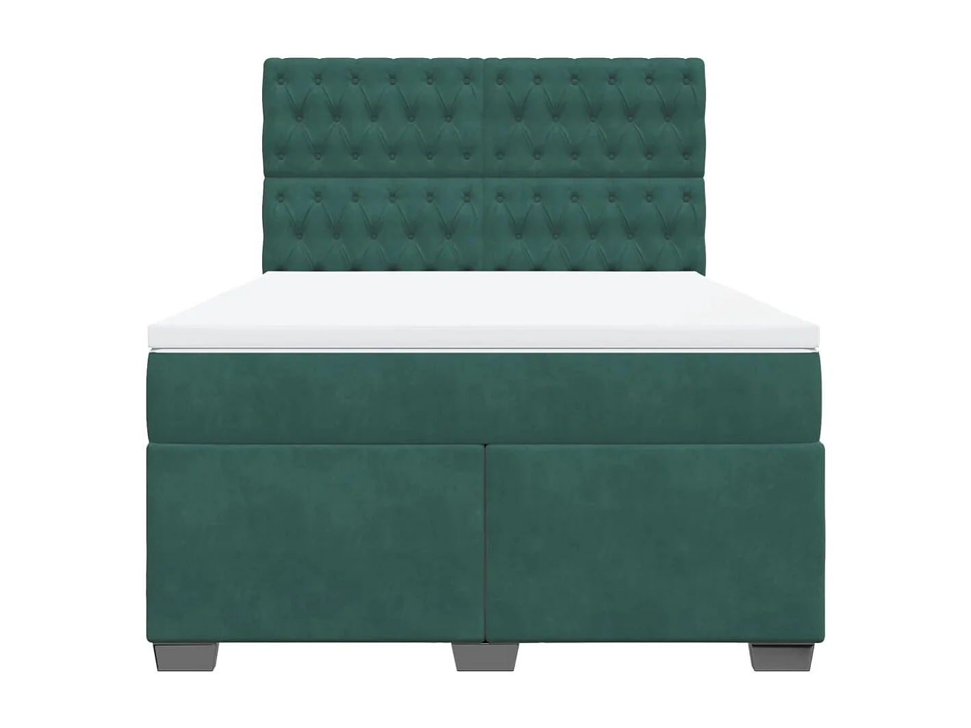 Boxspring met matras fluweel donkergroen 140x190 cm