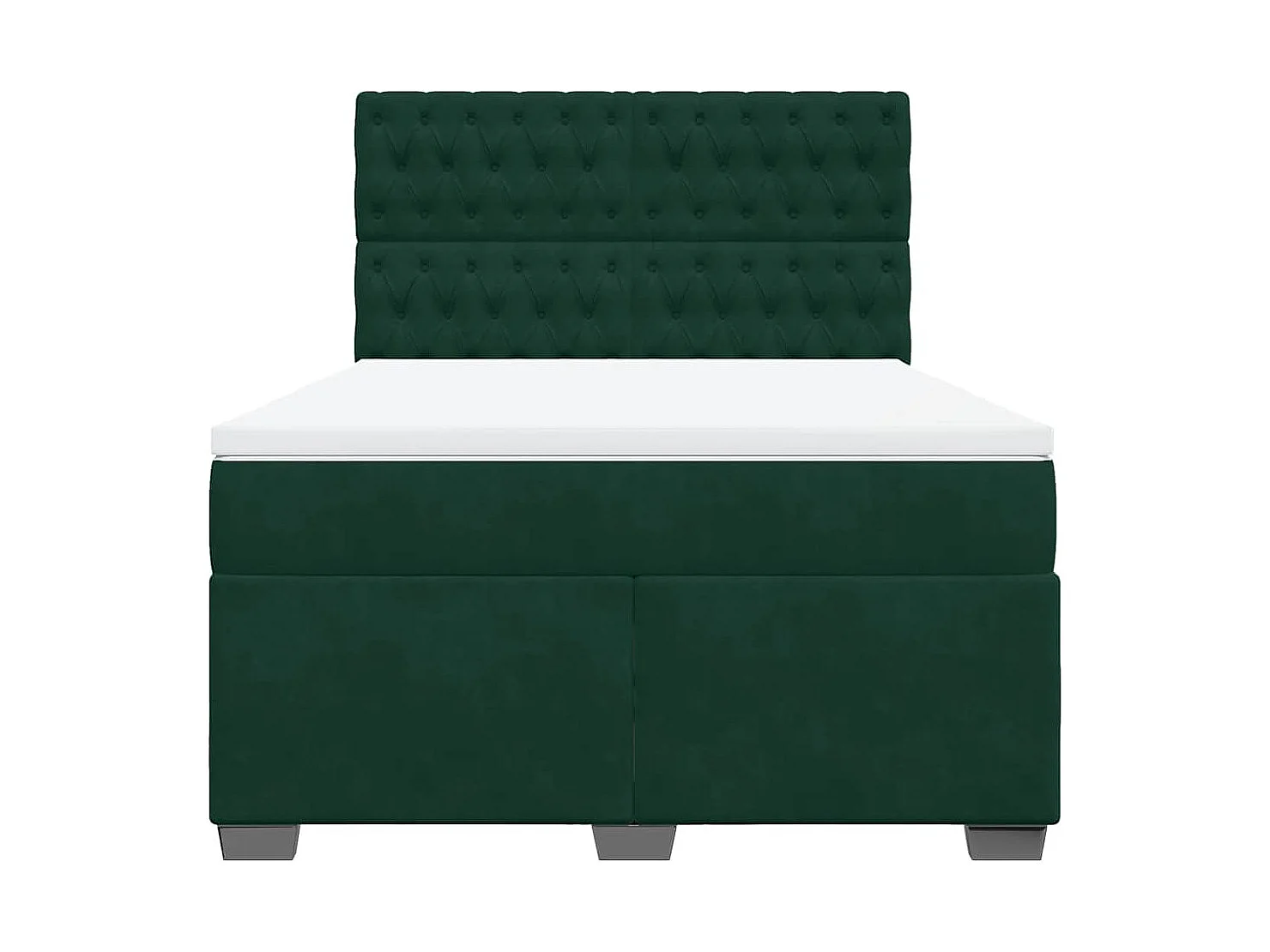 Boxspring met matras fluweel donkergroen 140x190 cm