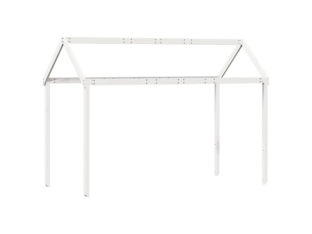 Lit haut sans matelas blanc 90x190 cm bois de pin massif