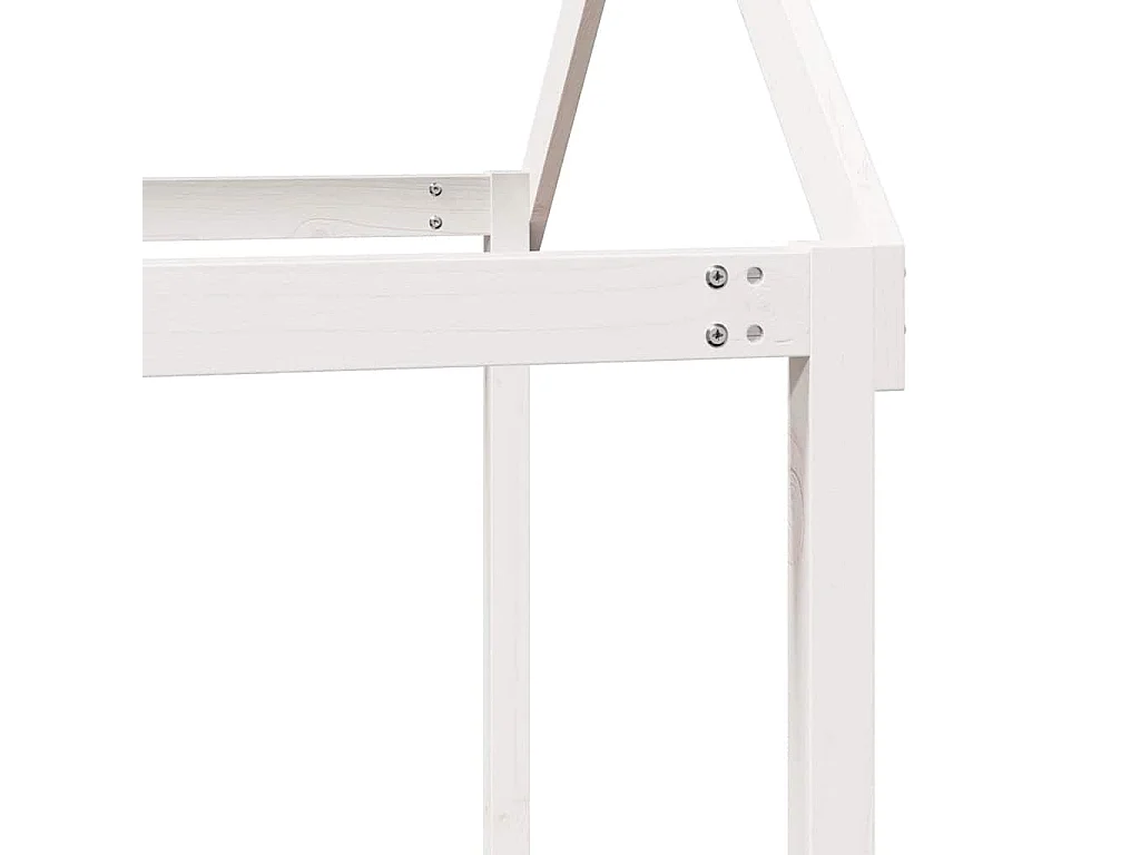 Lit haut sans matelas blanc 90x190 cm bois de pin massif