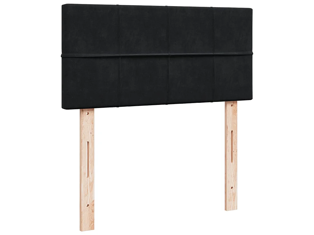 Cama box spring con colchón terciopelo negro 100x200 cm