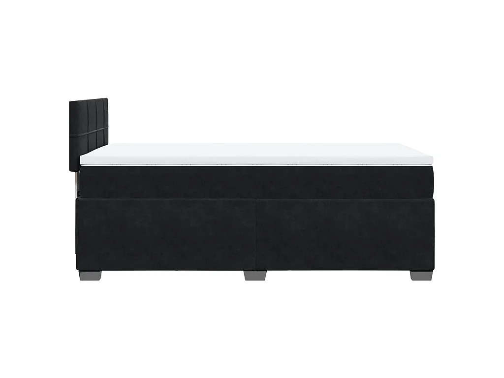 Cama box spring con colchón terciopelo negro 100x200 cm
