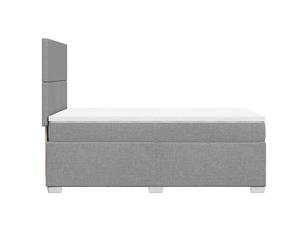 Cama com molas/colchão 90x190 cm tecido cinzento-claro
