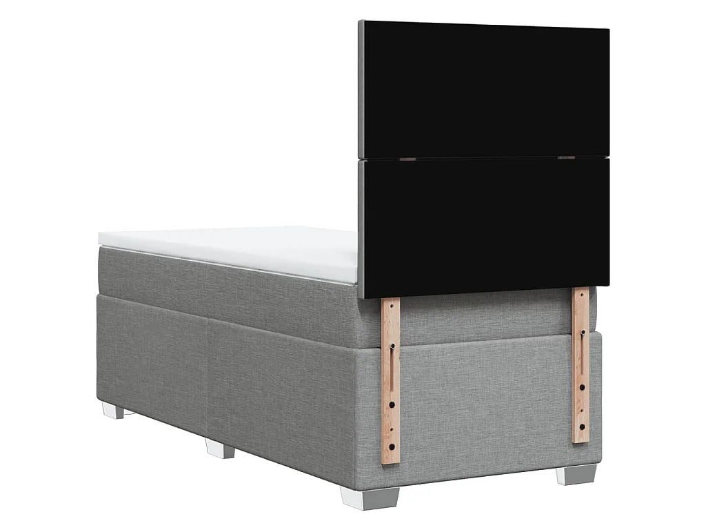 Cama com molas/colchão 90x190 cm tecido cinzento-claro
