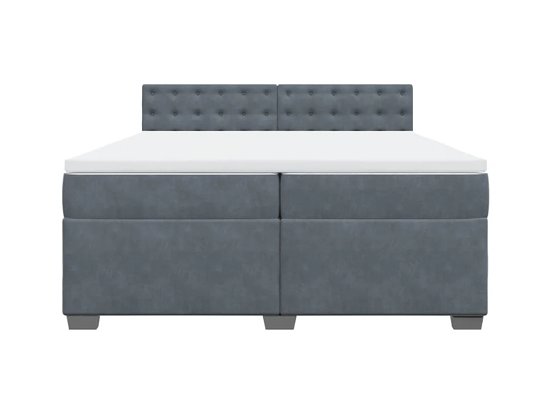 Sommier à lattes de lit et matelas Gris foncé 200x200cm Velours