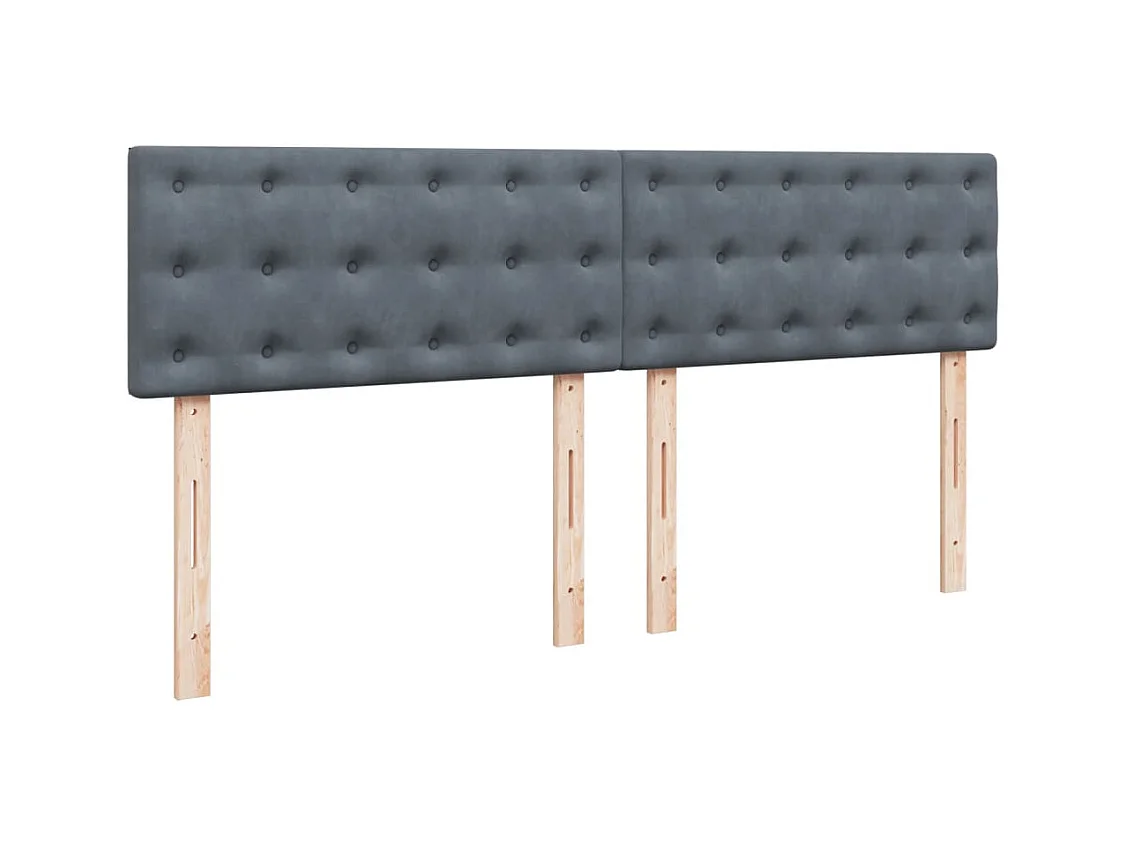 Sommier à lattes de lit et matelas Gris foncé 200x200cm Velours