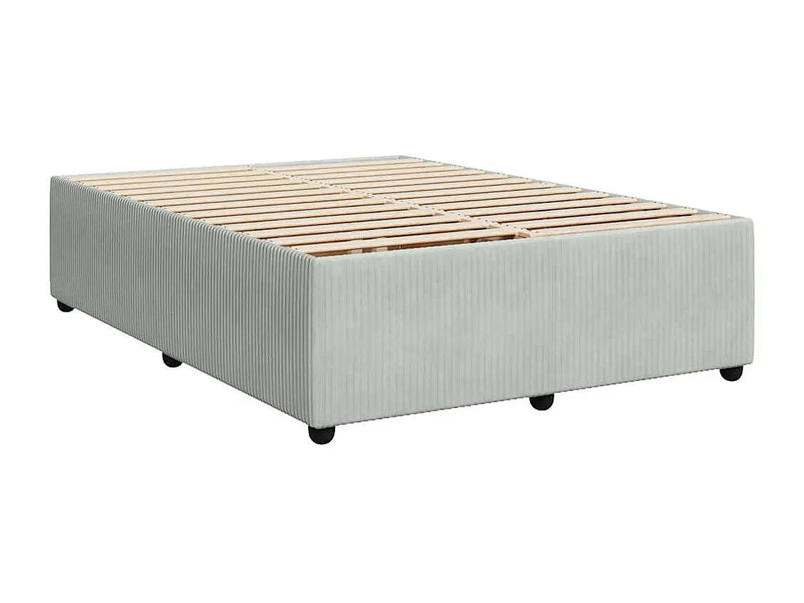 Cama box spring con colchón terciopelo gris claro 140x200 cm