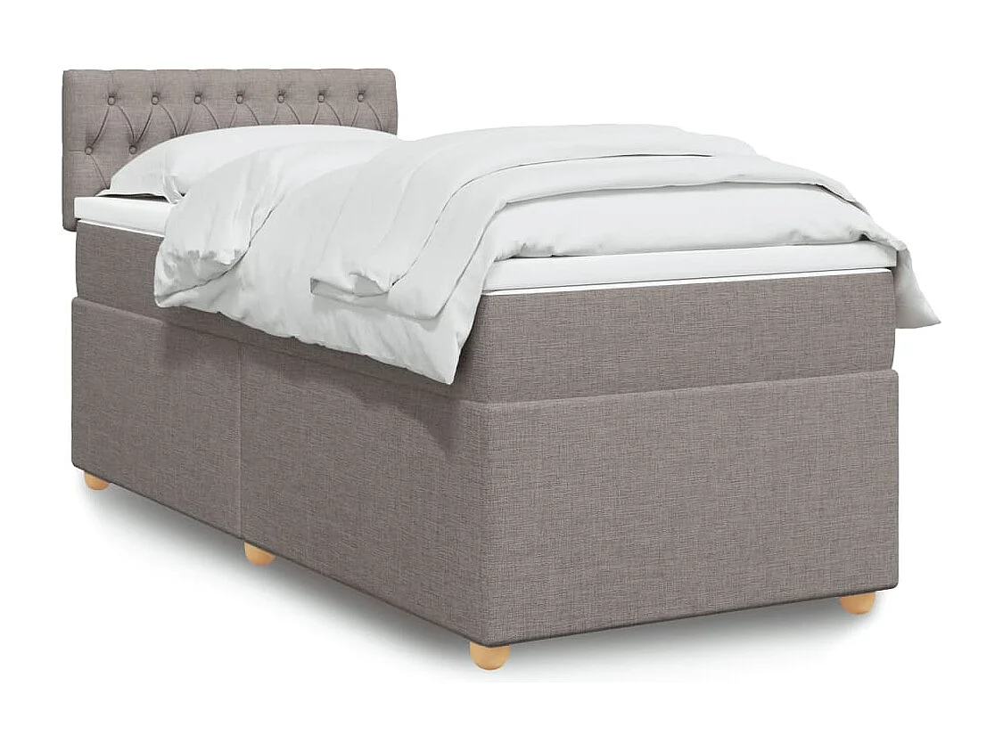 Sommier à lattes de lit avec matelas Taupe 90x190 cm Tissu