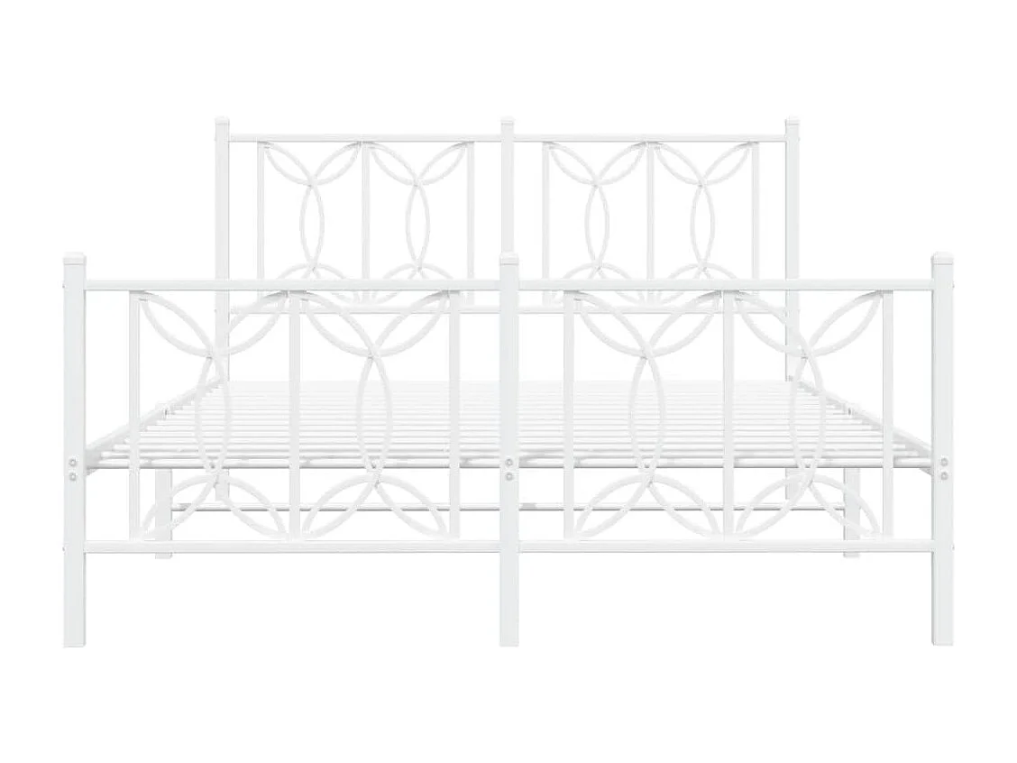 Bedframe met hoofd- en voeteneinde metaal wit 140x200 cm
