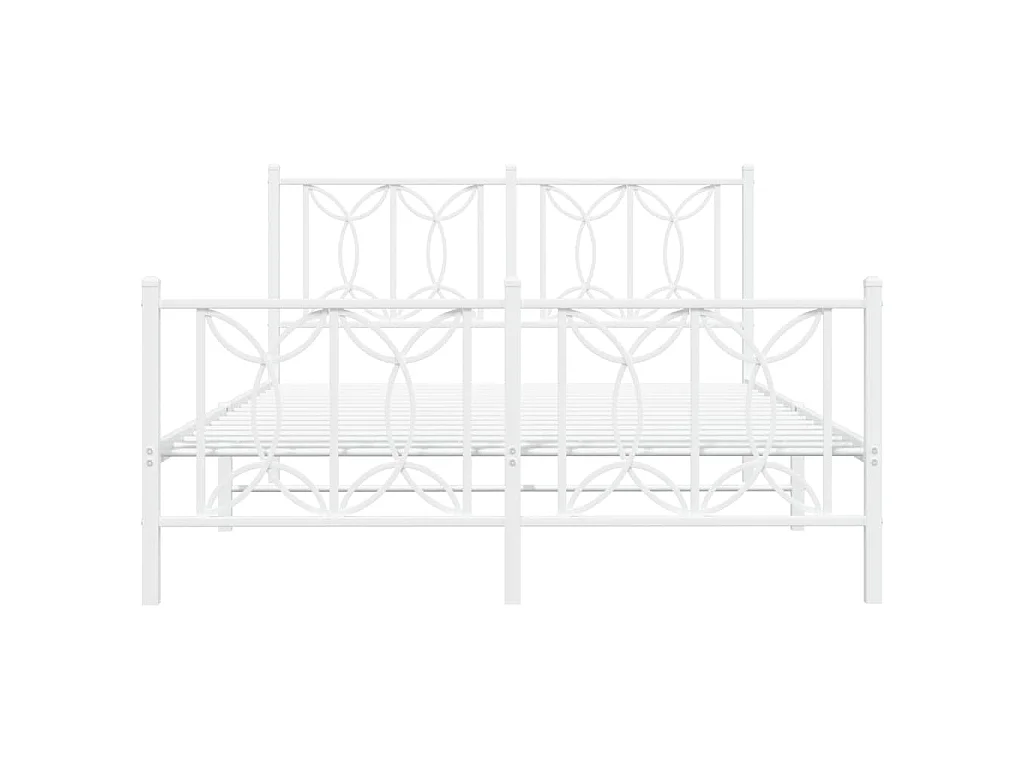 Bedframe met hoofd- en voeteneinde metaal wit 140x200 cm