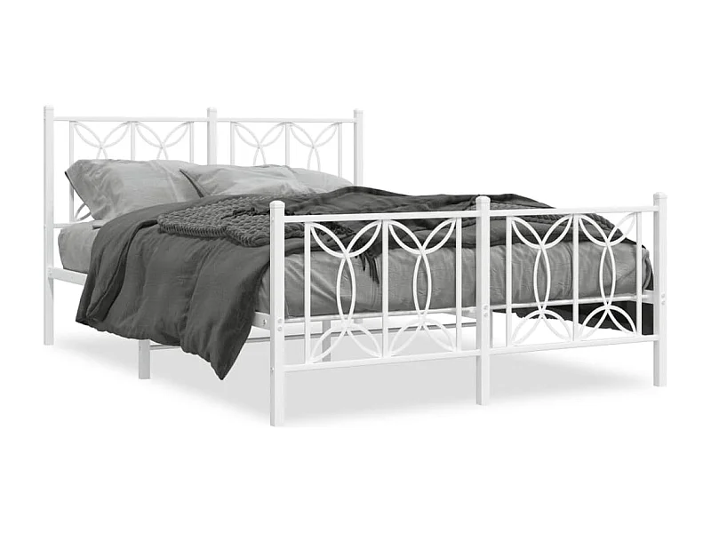 Estructura cama sin colchón con estribo metal blanco 140x200 cm