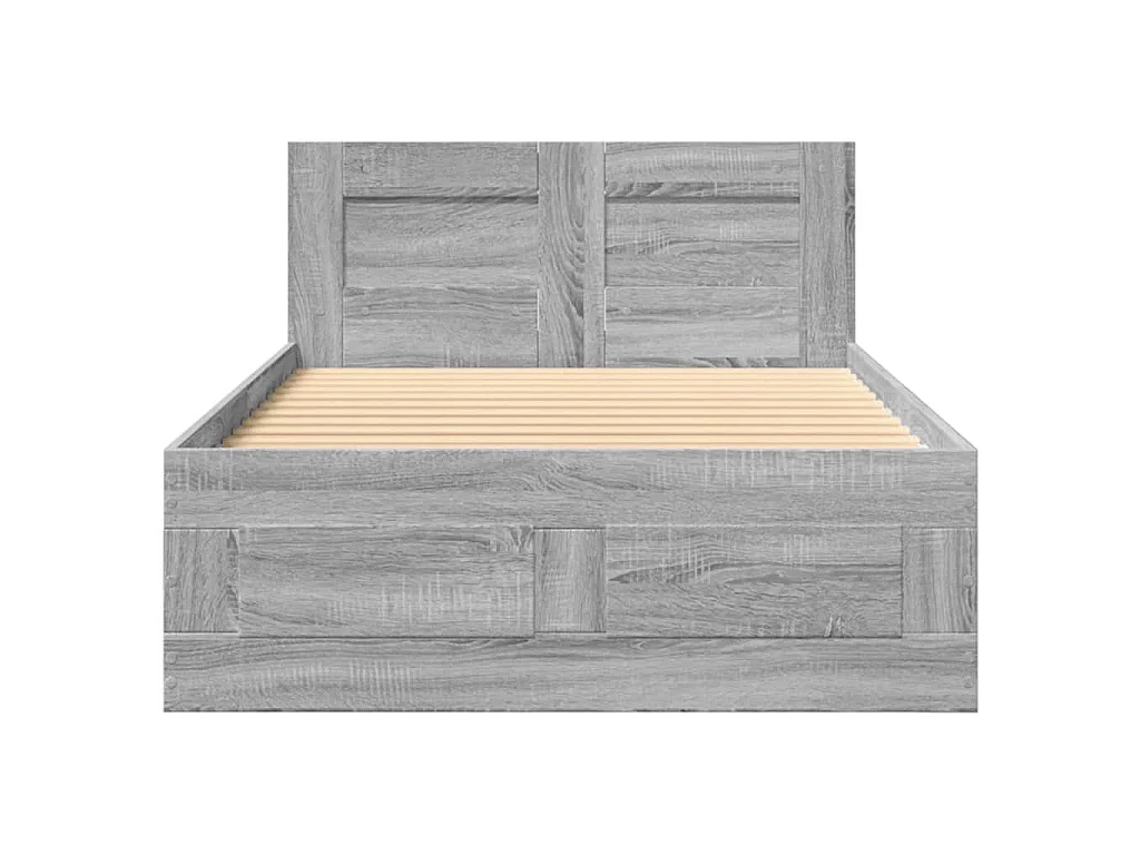 Bettgestell mit Kopfteil Grau Sonoma 90x200 cm Holzwerkstoff
