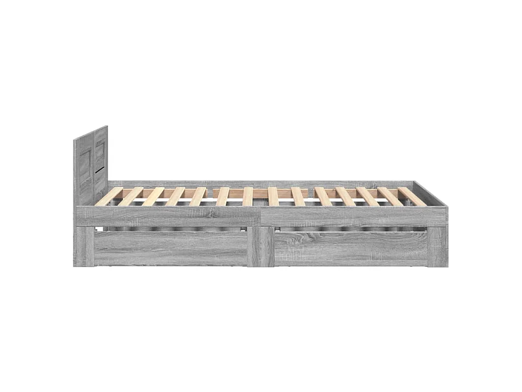 Bettgestell mit Kopfteil Grau Sonoma 90x200 cm Holzwerkstoff