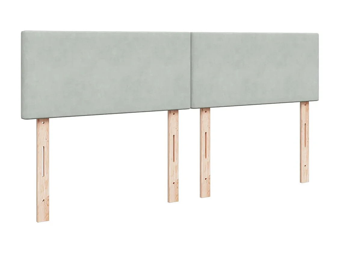 Cama box spring con colchón terciopelo gris claro 180x200 cm