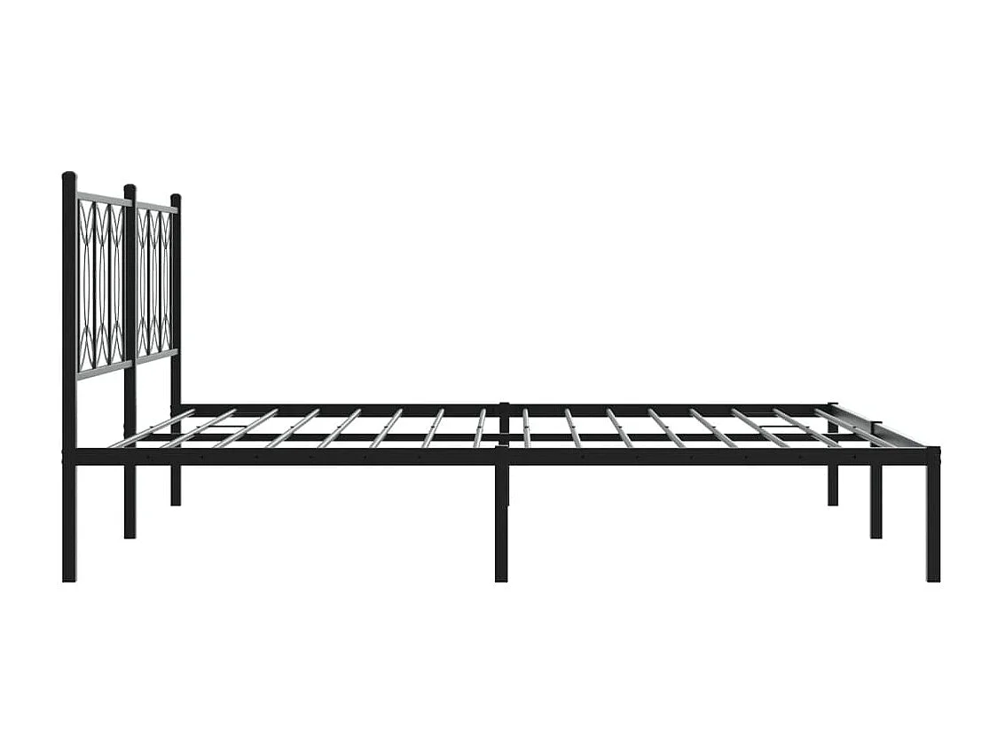 Bedframe met hoofdbord metaal zwart 180x200 cm