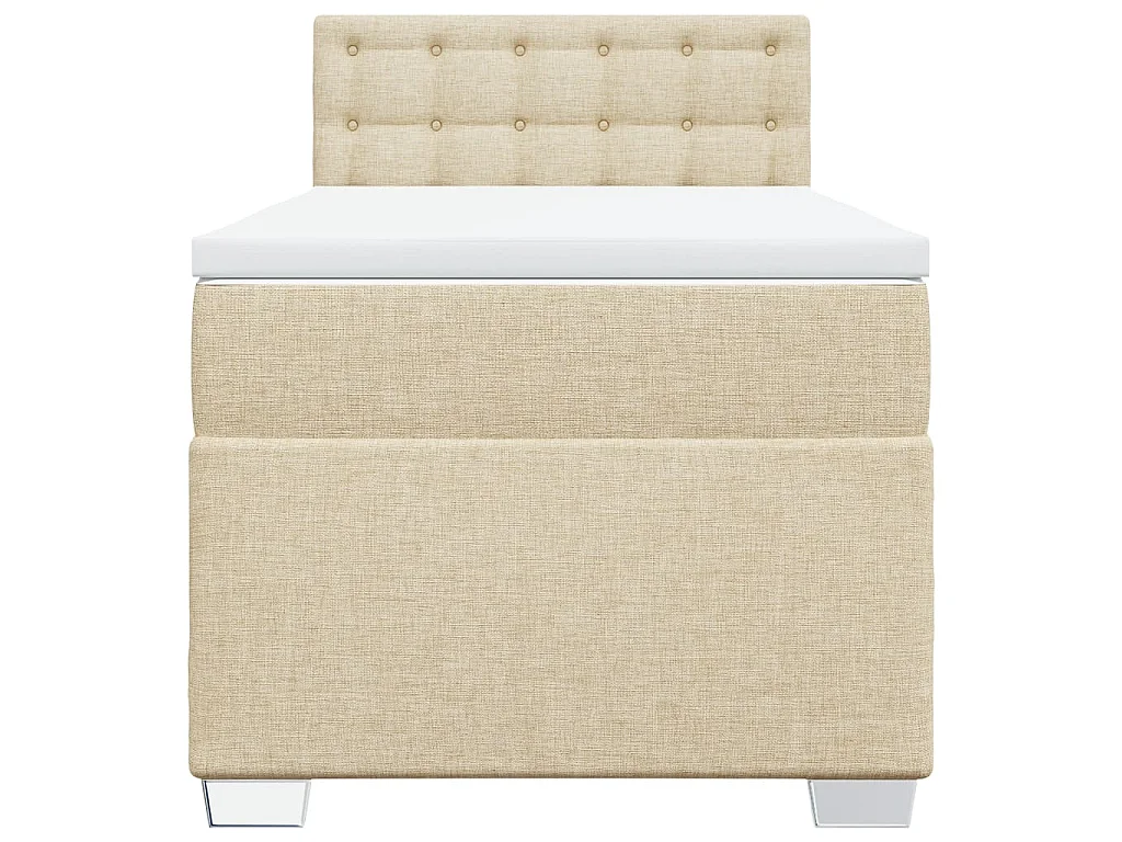 Sommier à lattes de lit avec matelas Crème 100x200 cm Tissu
