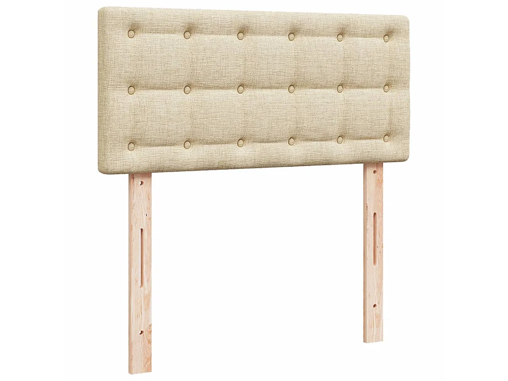 Sommier à lattes de lit avec matelas Crème 100x200 cm Tissu