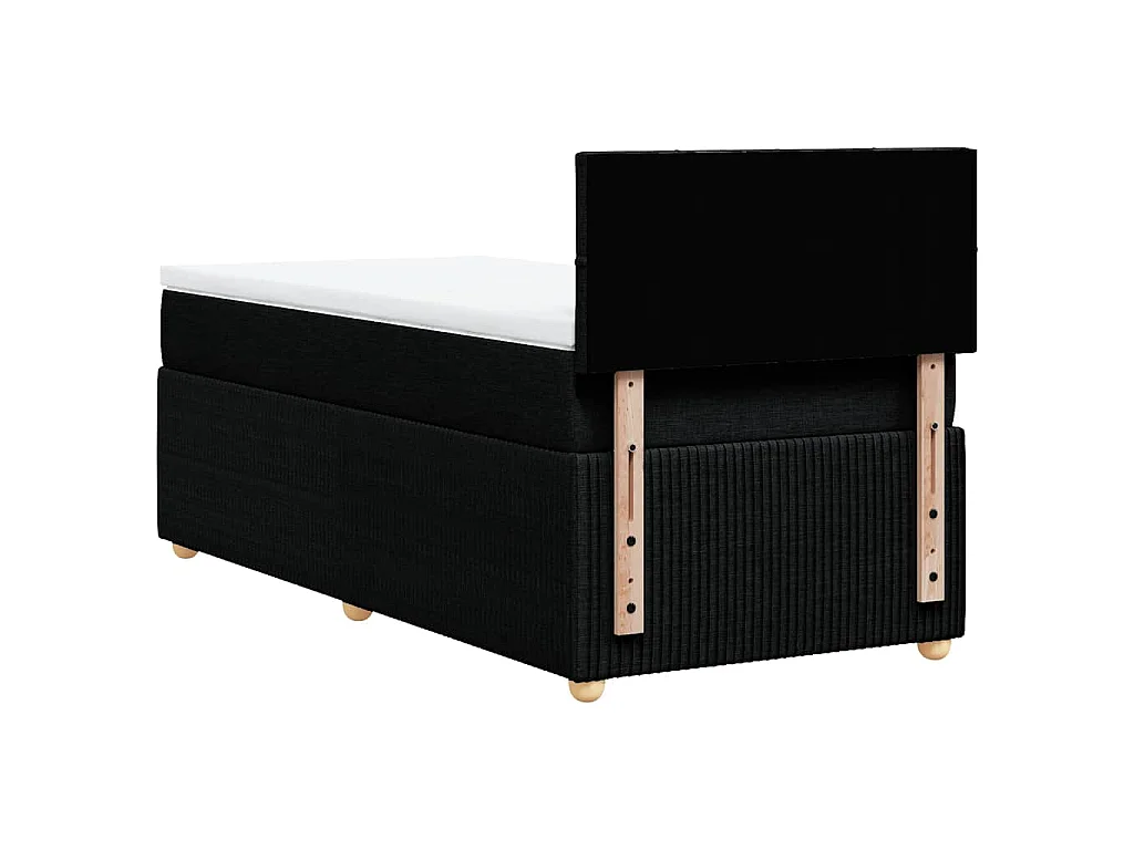 Giroletto a Molle con Materasso Nero 90x190 cm in Tessuto