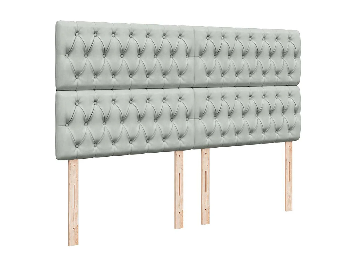 Sommier à lattes de lit et matelas Gris clair 200x200cm Velours