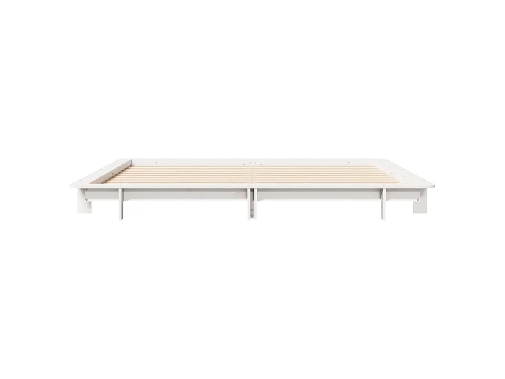 Cadre de lit sans matelas blanc 160x200 cm bois de pin massif