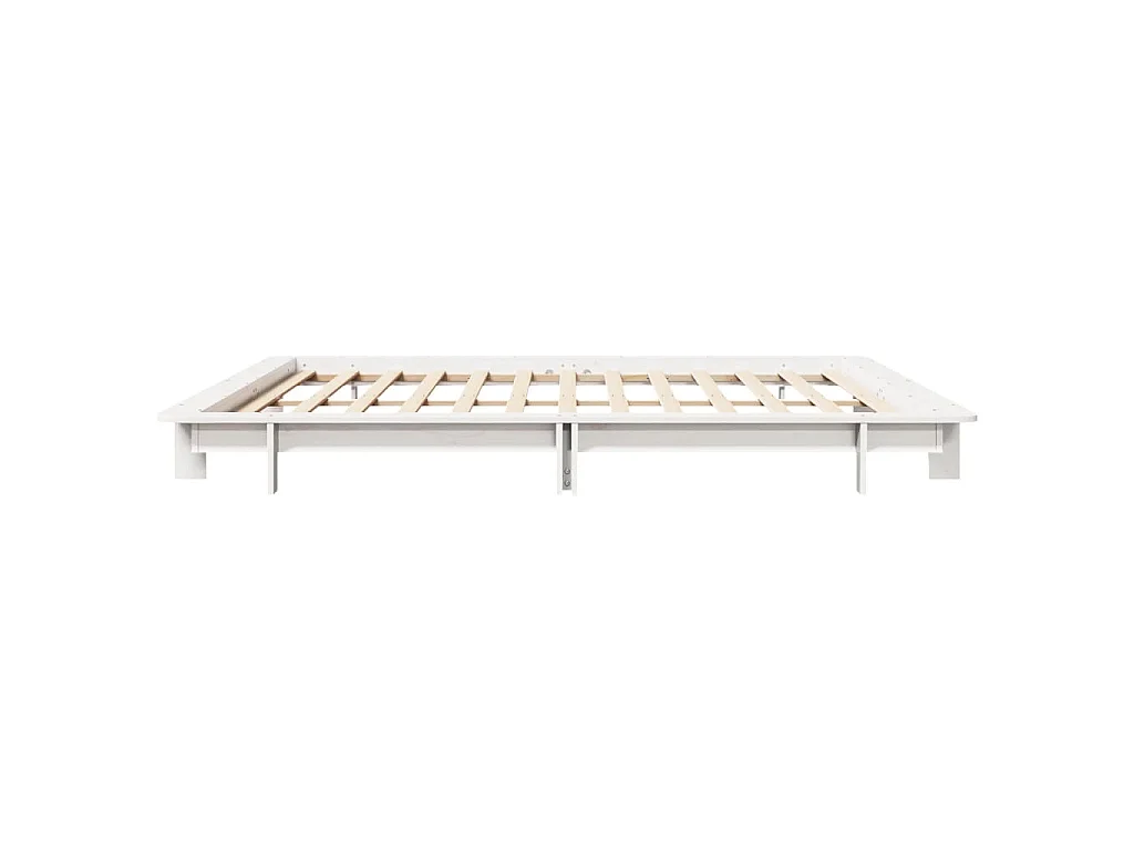 Cadre de lit sans matelas blanc 160x200 cm bois de pin massif