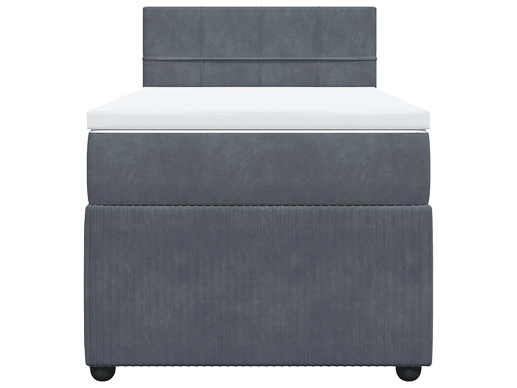Boxspring met matras fluweel donkergrijs 80x200 cm