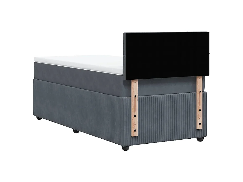 Boxspring met matras fluweel donkergrijs 80x200 cm
