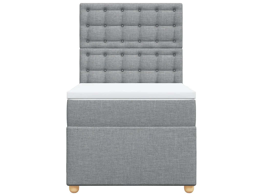 Boxspring met matras stof lichtgrijs 100x200 cm