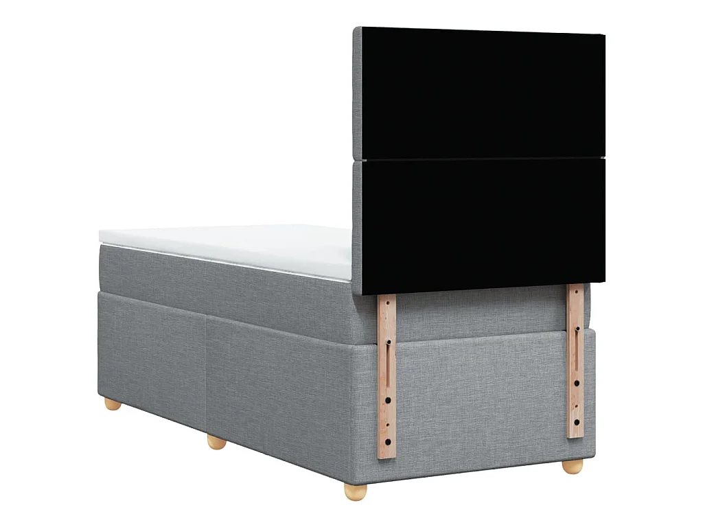 Boxspring met matras stof lichtgrijs 100x200 cm