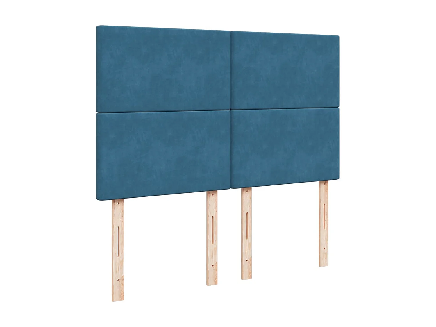 Boxspringbett mit Matratze Blau 140x200 cm Samt