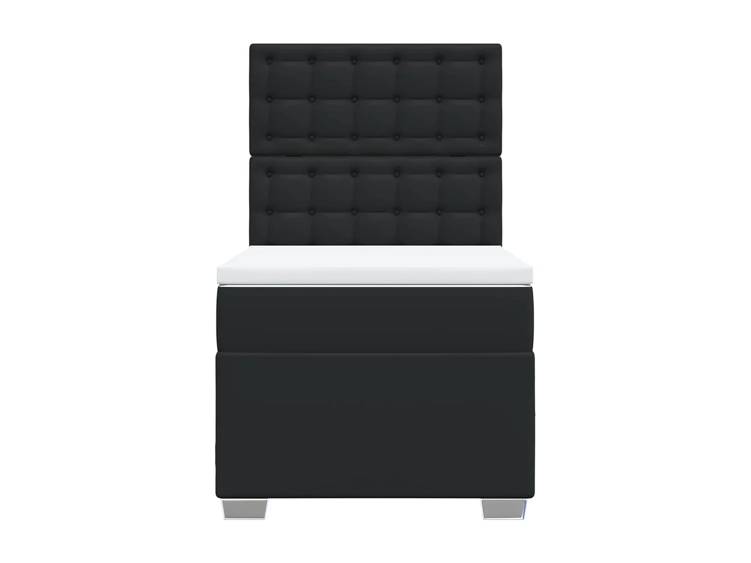 Giroletto a Molle con Materasso Nero 90x200 cm in Similpelle