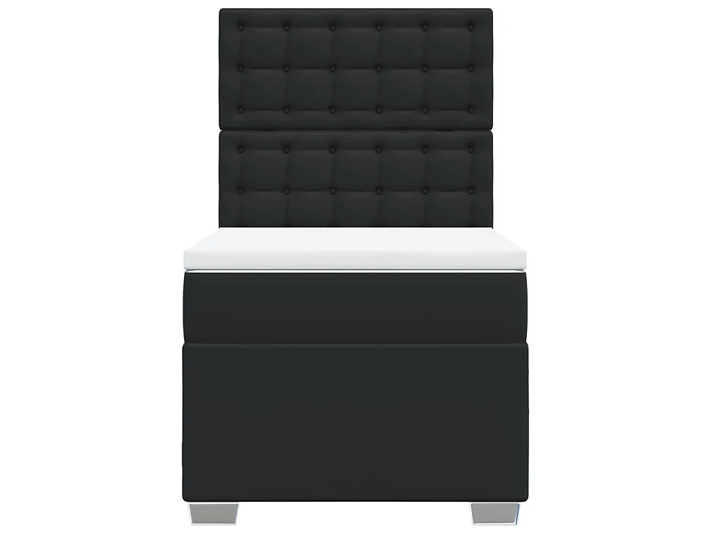 Giroletto a Molle con Materasso Nero 90x200 cm in Similpelle